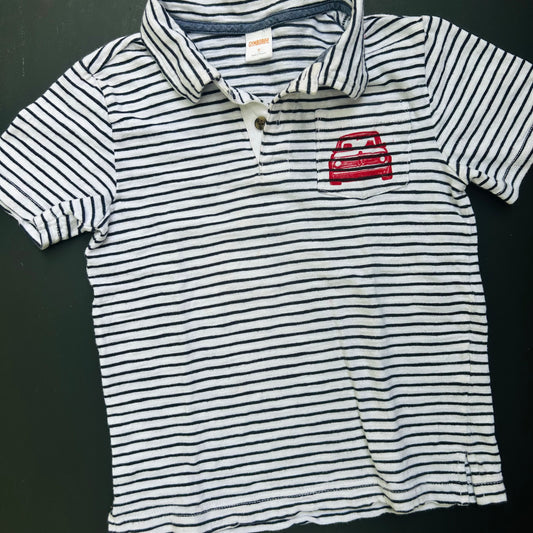 Child’s dark blue striped PERFEKT GERMAN 2002 short sleeve shirt