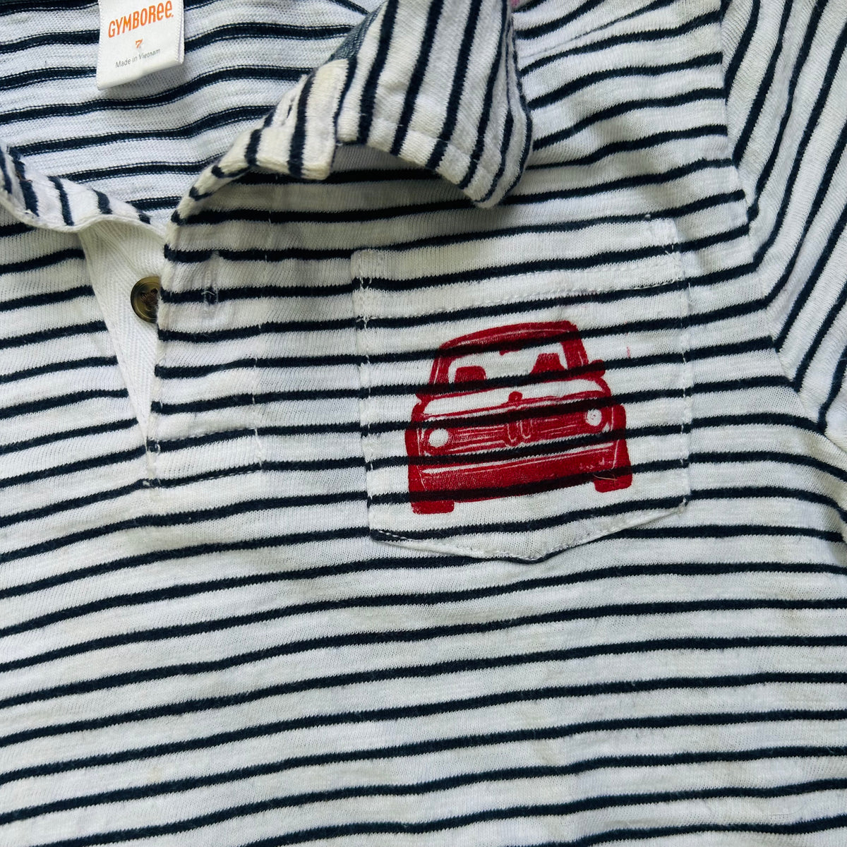 Child’s dark blue striped PERFEKT GERMAN 2002 short sleeve shirt