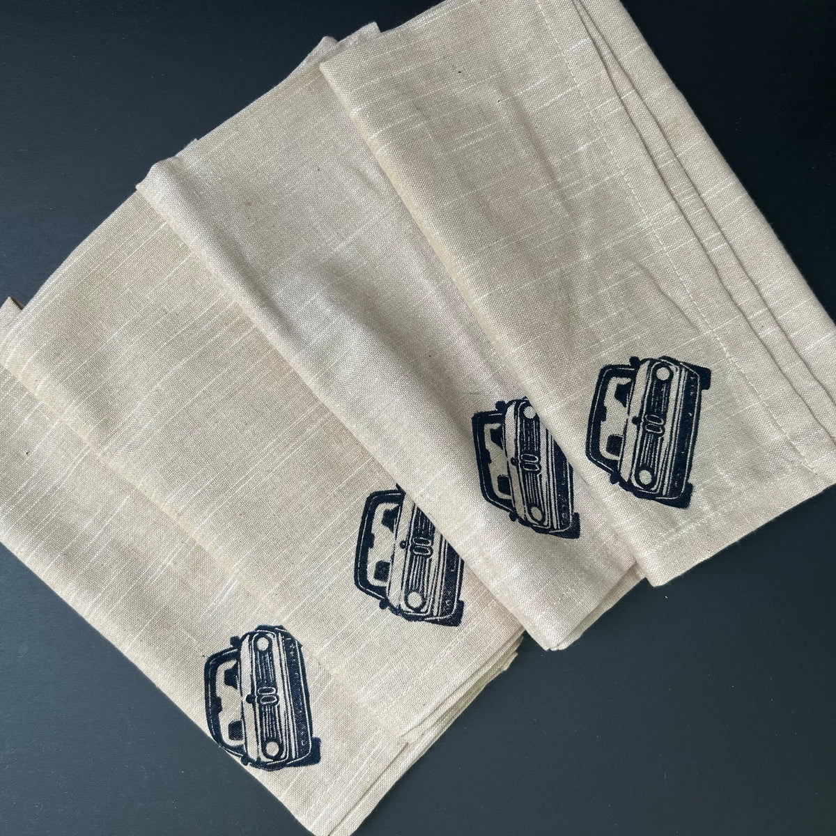Hand printed BMW 2002 napkins