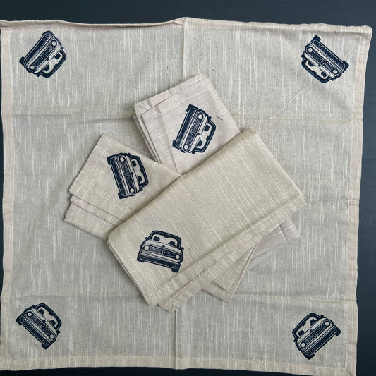 Hand printed BMW 2002 napkins